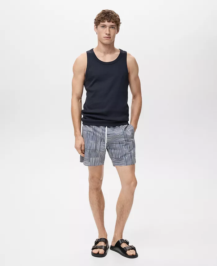 

Мужской плавки в разноцветную полоску Mango, синий