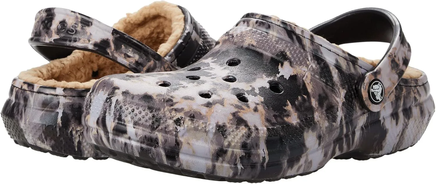 Сабо Crocs Classic Lined Tie-Dye, черный — фото 2