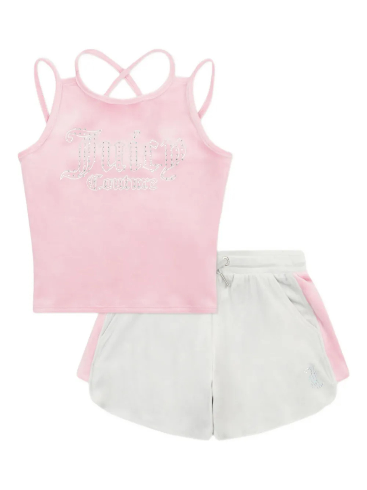 

Комплект шорт Juicy Couture Kids, украшенный стразами, розовый