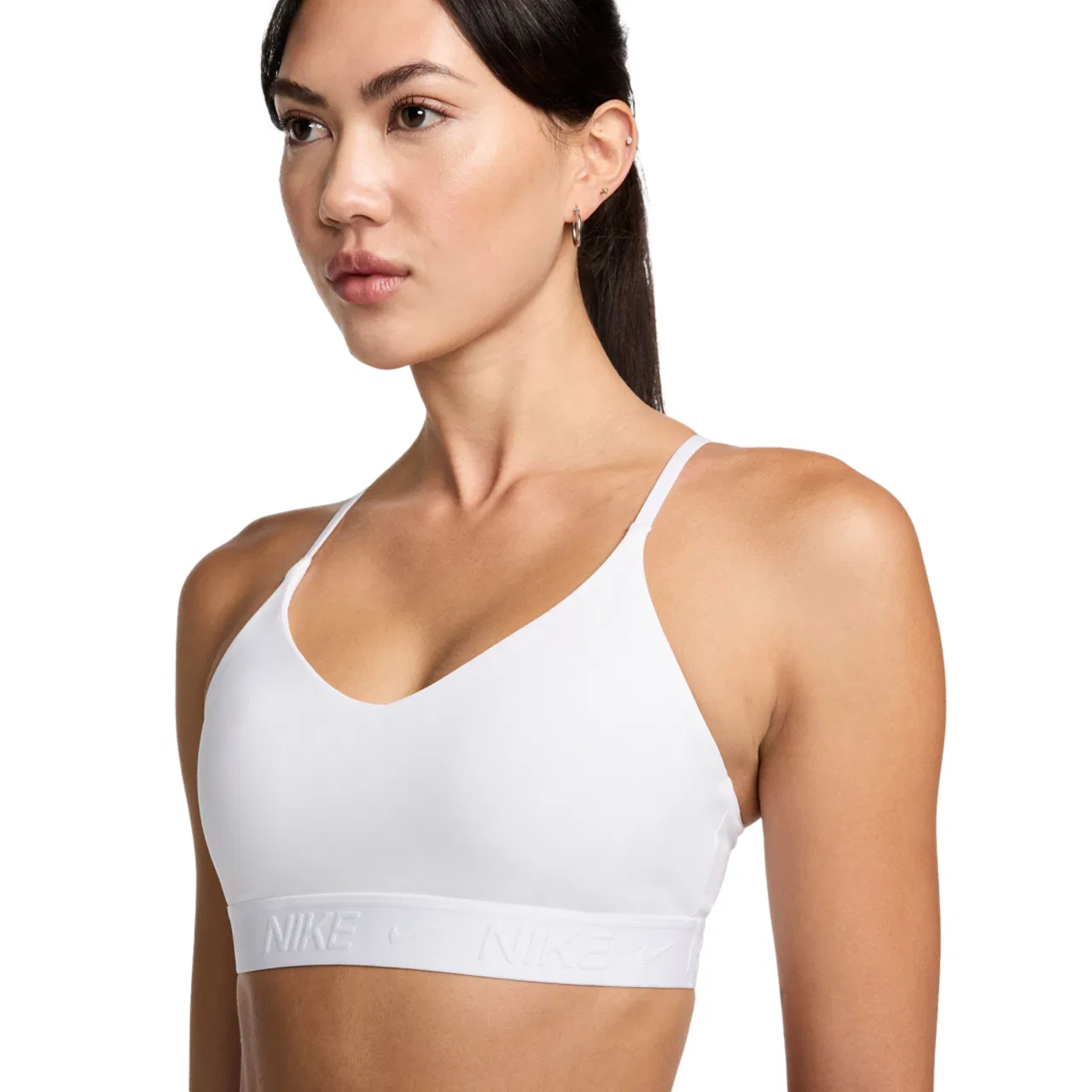 Женский спортивный бюстгальтер Dri-FIT Indy Nike, цвет White/Stone Mauve — фото 3