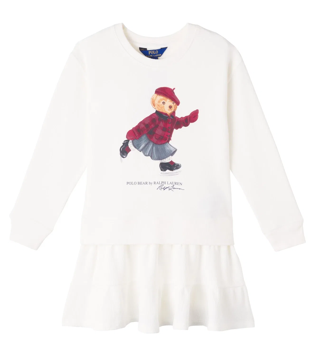 Нарядное платье хлопковое Polo Bear Polo Ralph Lauren Kids, белый