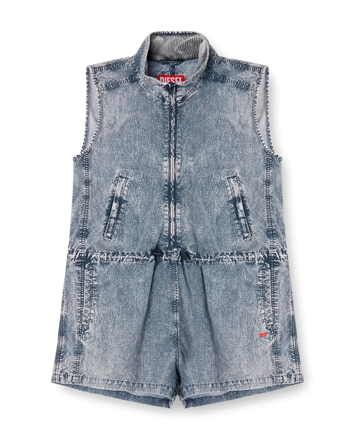 Женский комбинезон с эффектом потертостей Mono Diesel, Azul Denim — фото 4