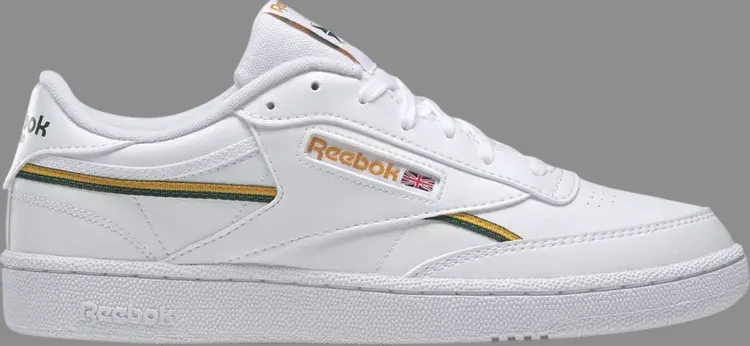 

Кроссовки club c 85 vegan 'white green gold' Reebok, белый