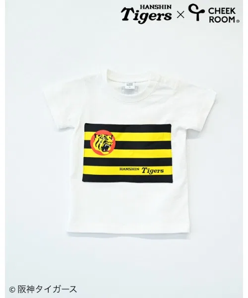 Детская футболка с принтом 阪神タイガース 球団旗 CHEEK ROOM, Off White — фото 2