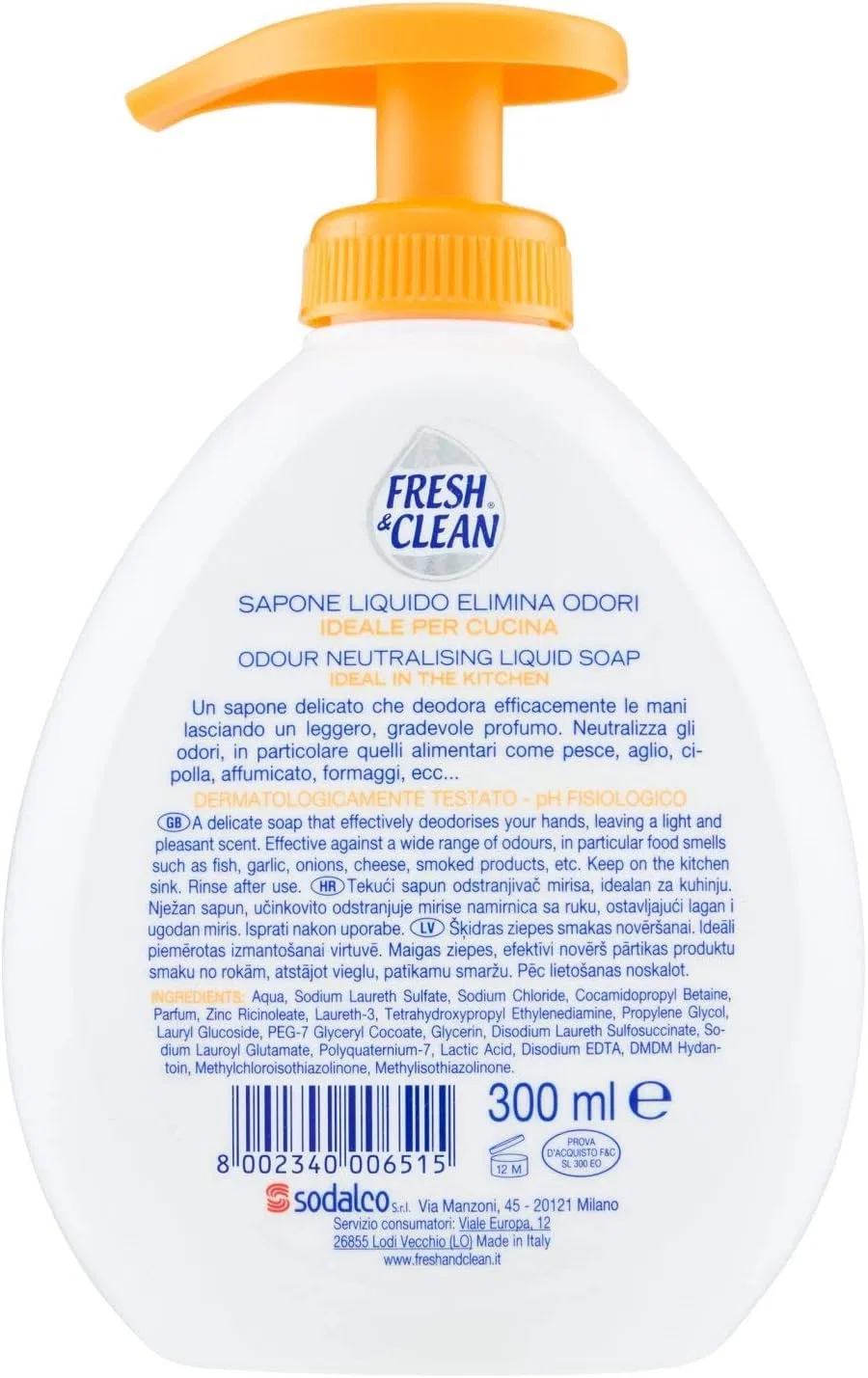 Жидкое мыло Fresh&Clean Moisturising Liquid Soap, Beni Culinari, 12 x 300 мл — фото 2