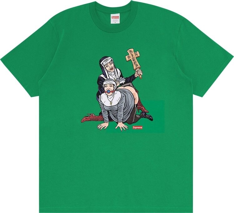 

Футболка Supreme Nuns Tee 'Green', зеленый