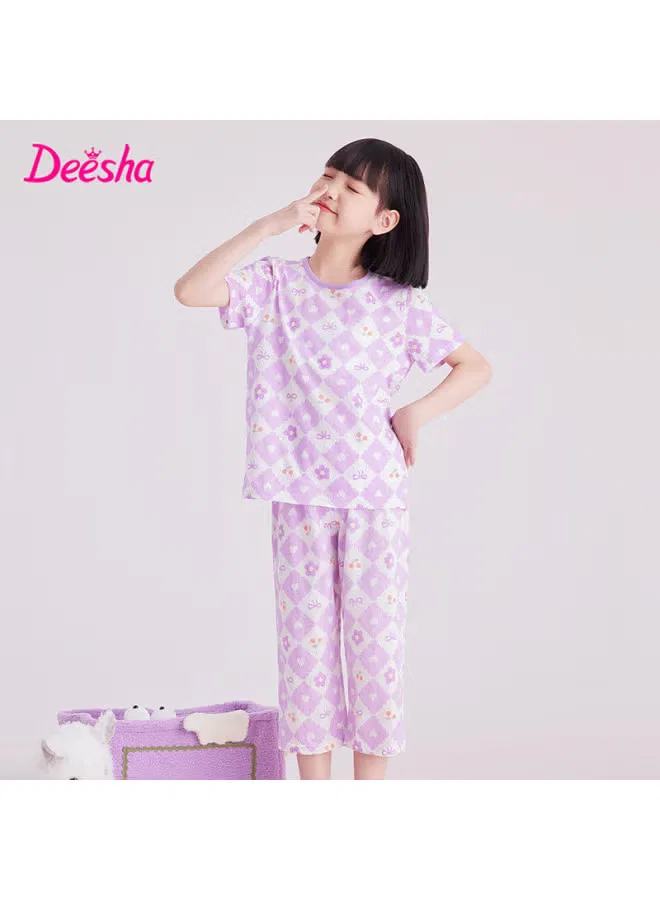 Комплект домашней одежды с цветочным принтом Deesha, фиолетовый