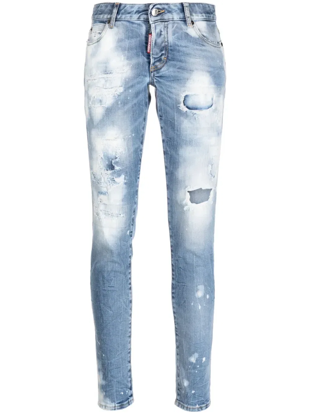 Джинсы с эффектом пертости Dsquared2, синий
