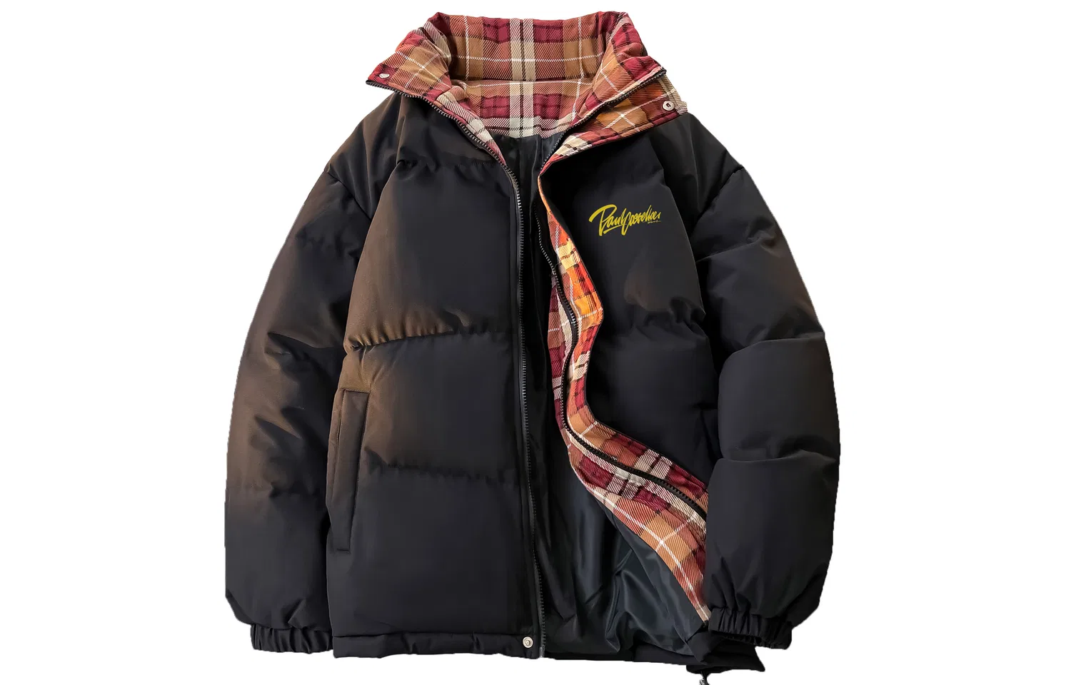 Детский пуховик с наполнителем Black Yellow Color Paul Costelloe