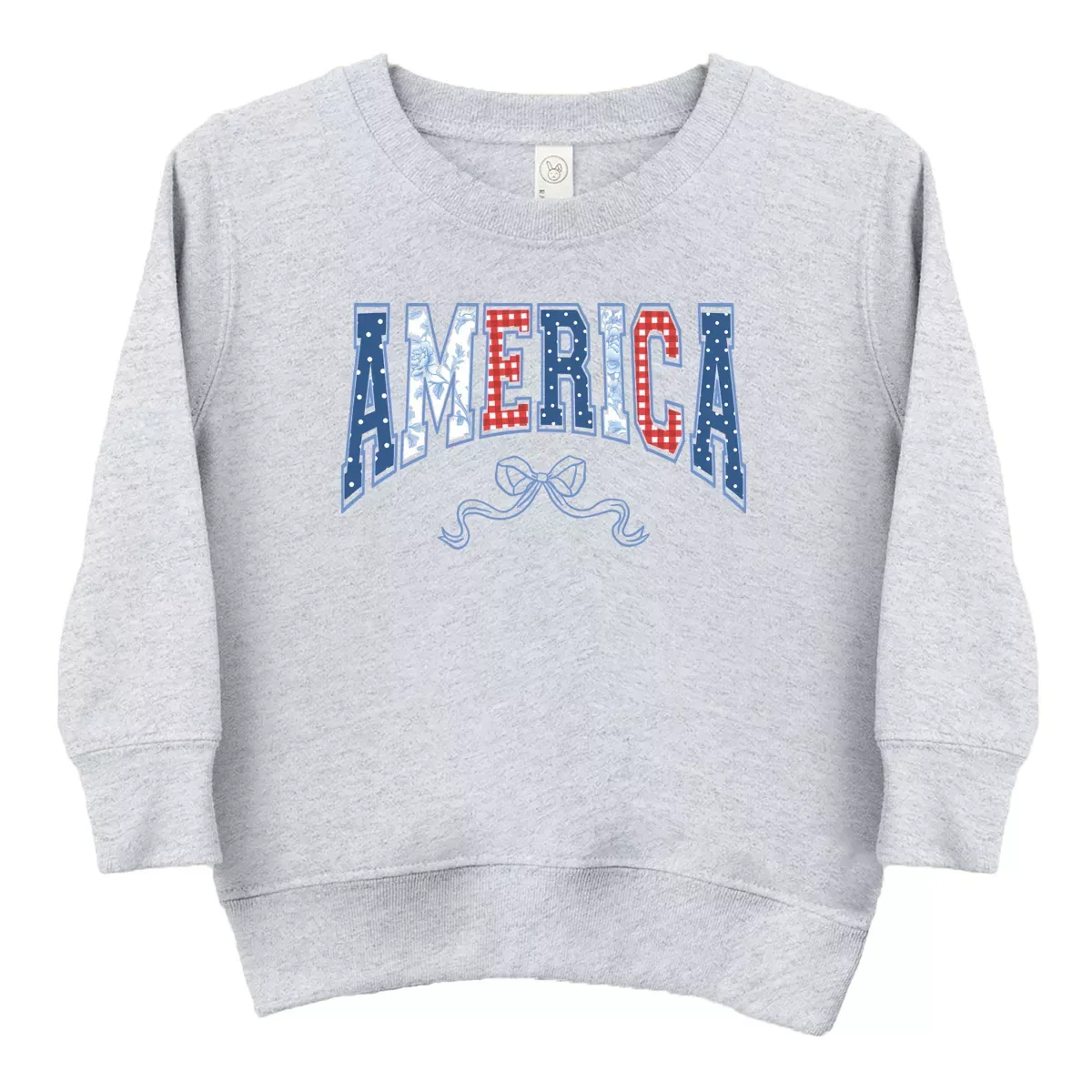 Детский свитшот с принтом Coquette America Arched The Juniper Shop, Heather Grey — фото 2