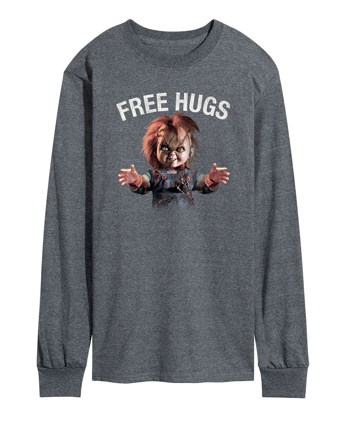 

Мужская футболка с длинным рукавом chucky free hugs AIRWAVES, серый