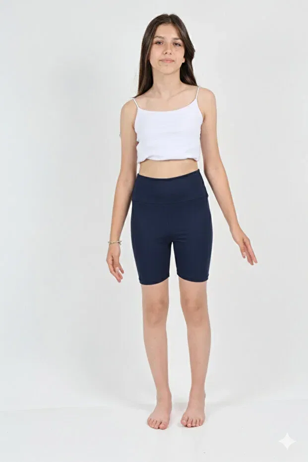 Детские леггинсы для девочек с завышенной талией Erdem Kids, Navy Blue — фото 2
