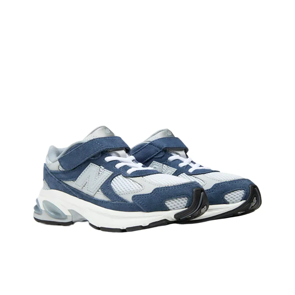 Детские тренировочные кроссовки с широкой колодкой New Balance, Blue/Gray — фото 4
