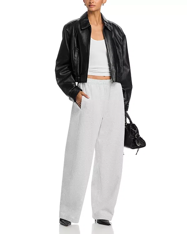 Женские свободные брюки с принтом Alexander Wang, Light Heather — фото 2