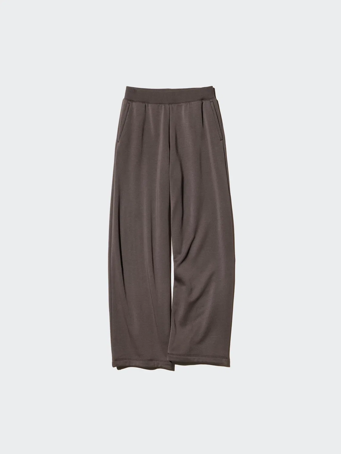 Брюки спортивные широкие из искусственного овчинного меха удлиненные Uniqlo, серый — фото 4
