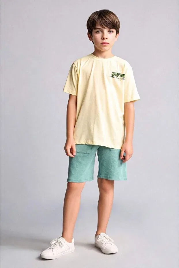 Детские шорты для мальчиков Oversize Defacto, Green-Gn754