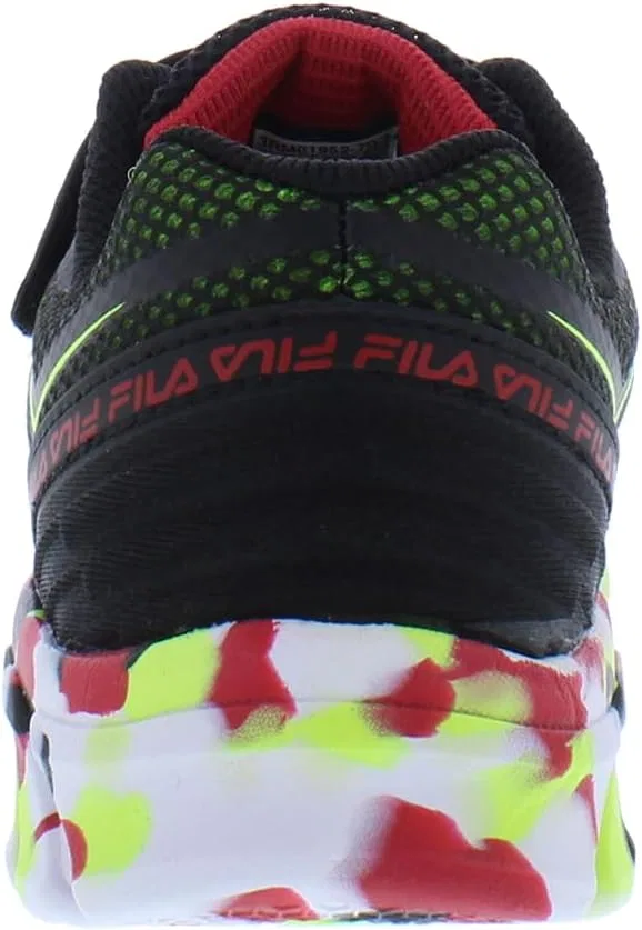 Детские кроссовки для девочек Galaxia 4 Strap Mashup Fila, Neon/Black/Red — фото 4
