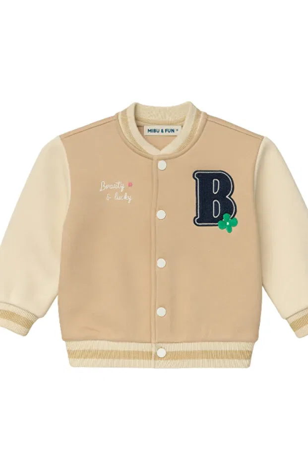 Детское пальто для девочек хлопковое B-Fun Midu & Fun, Beige — фото 2