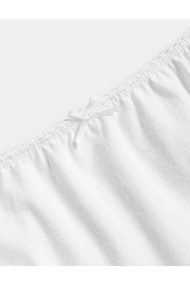 Детские трусы для девочек хлопковые комплект 10 шт Marks & Spencer, White — фото 2