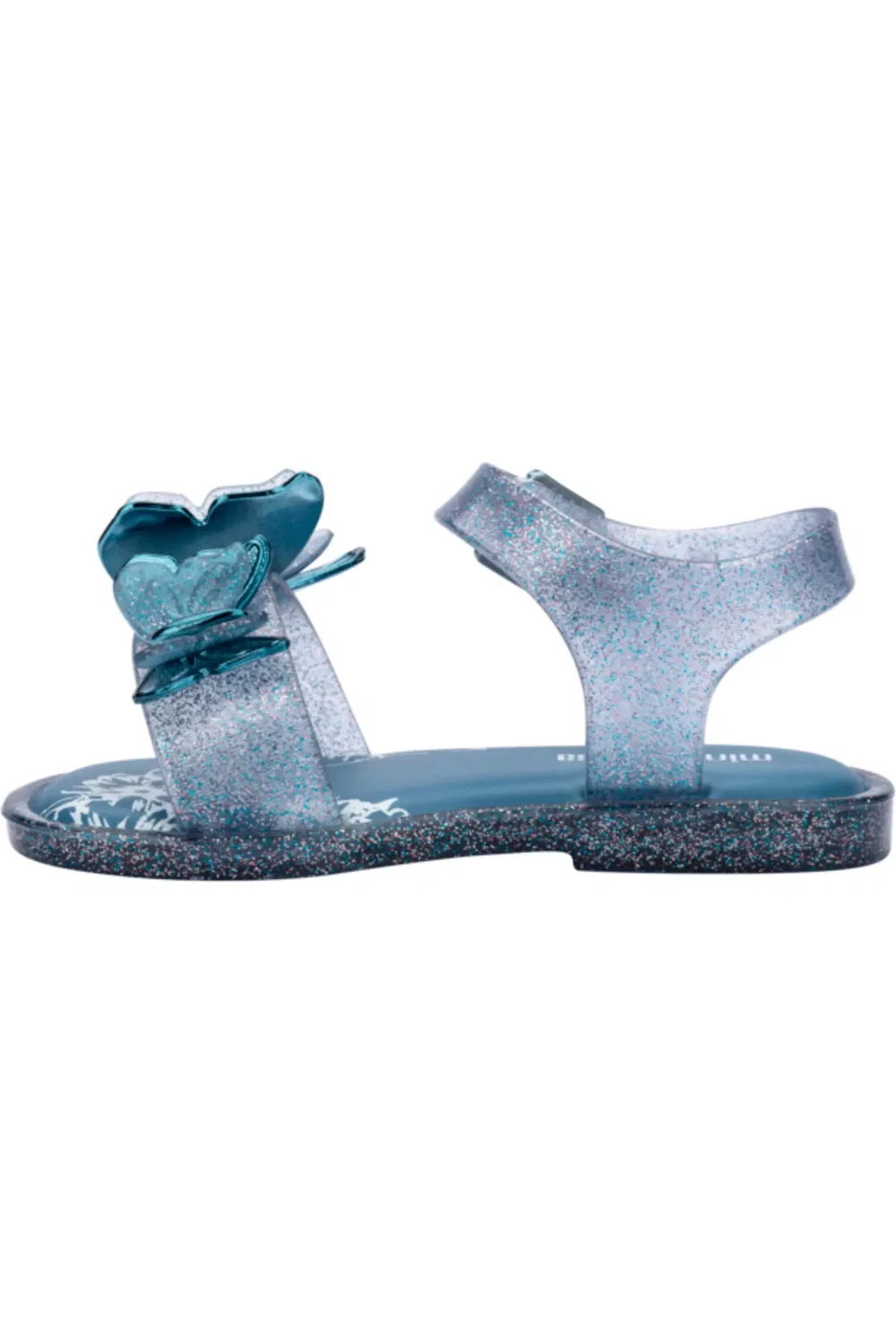 Сандалии детские с бабочками Fly III Mini Melissa, Glitter Blue — фото 3