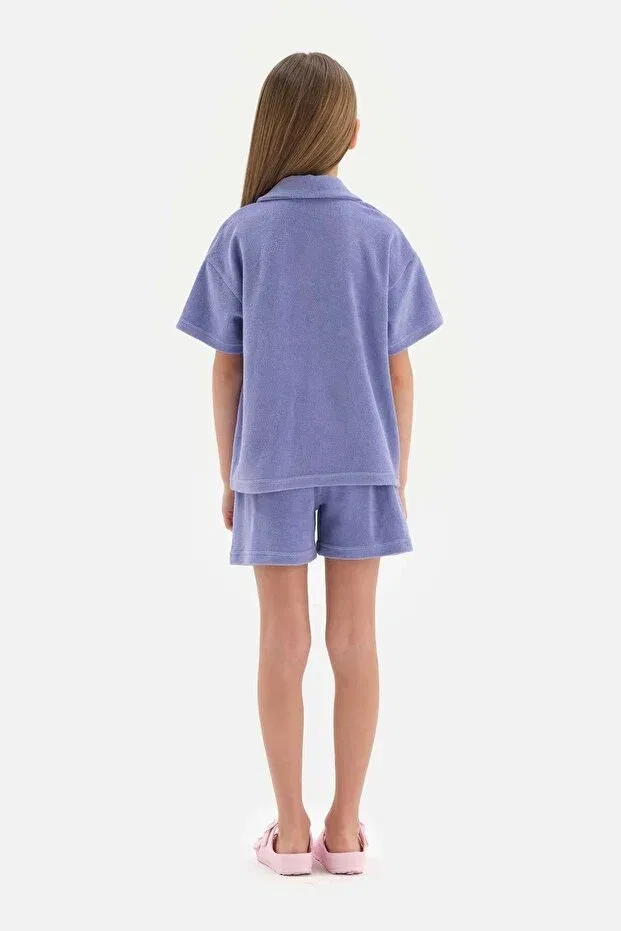 Детская рубашка для мальчиков из махры Lilac girl's towel shirt Dagi, Lila