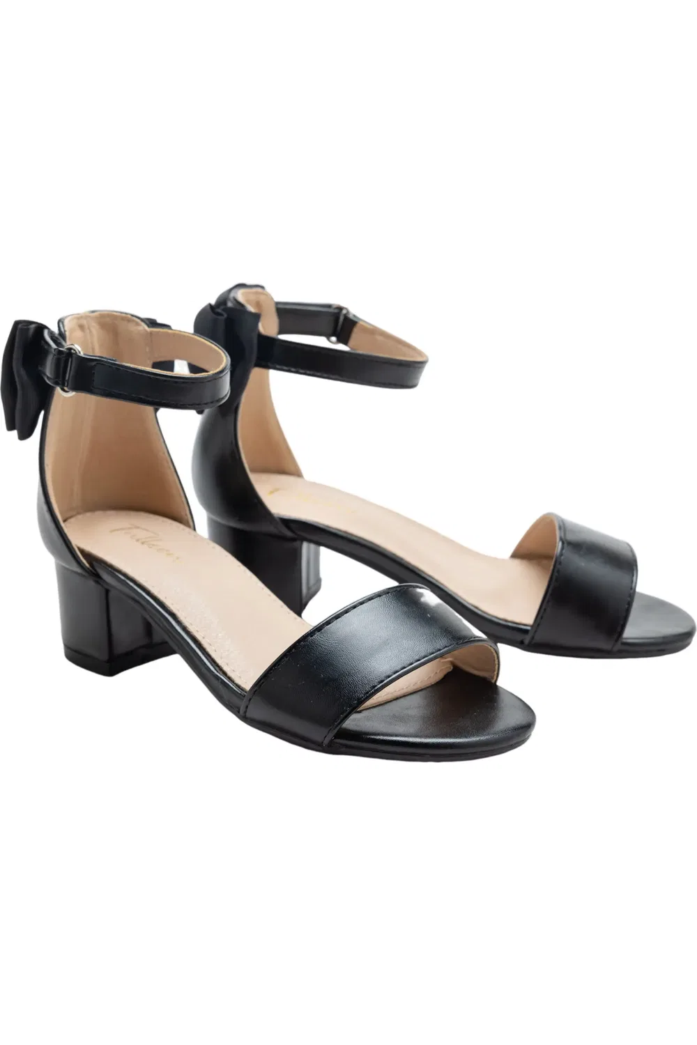 Детские сандалии на блок-каблуке Satin Banded Block Heels Tulleen, черный