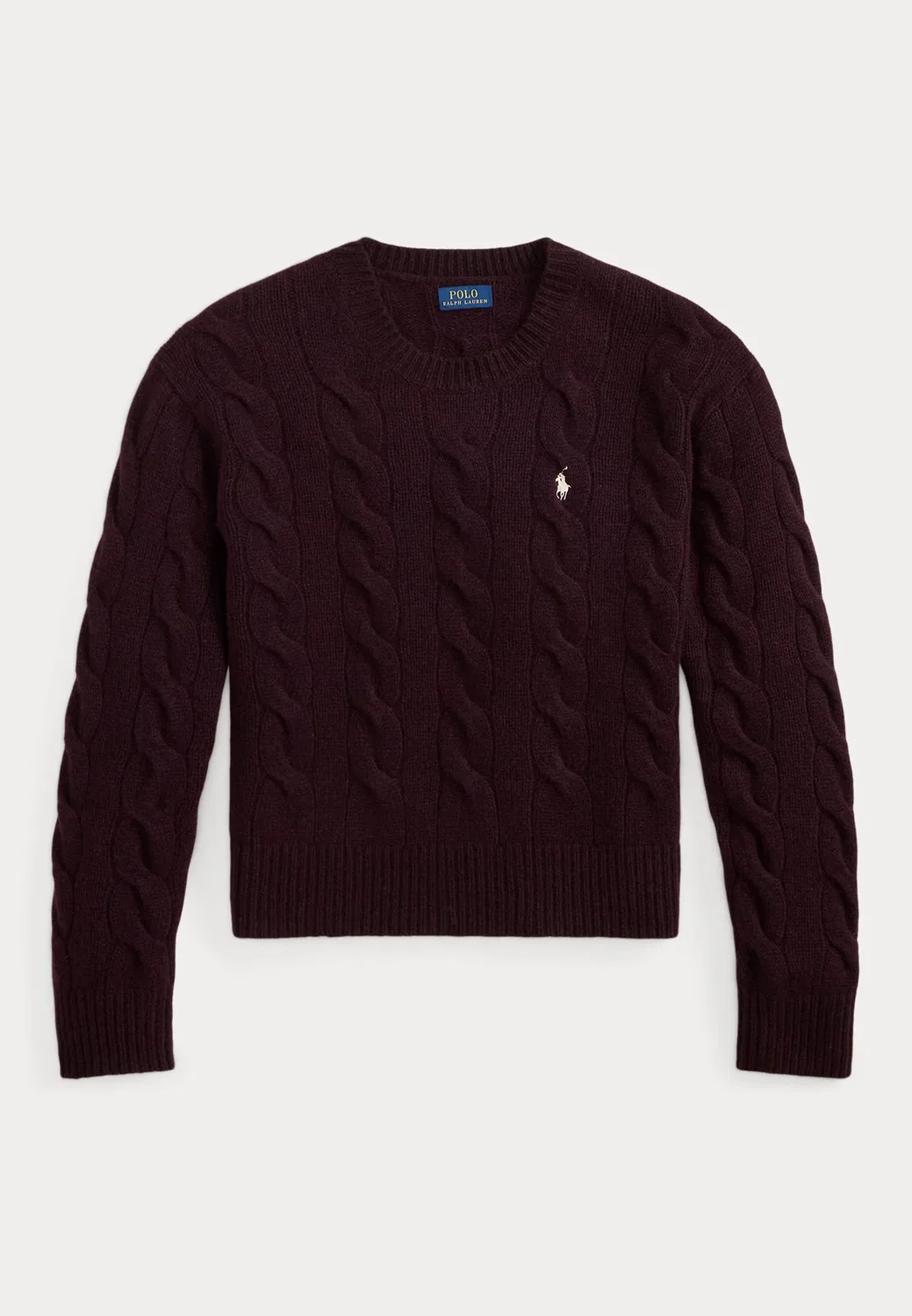 Свитер-Джемпер крупной вязки из шерсти и кашемира Polo Ralph Lauren, Damson Melange — фото 4
