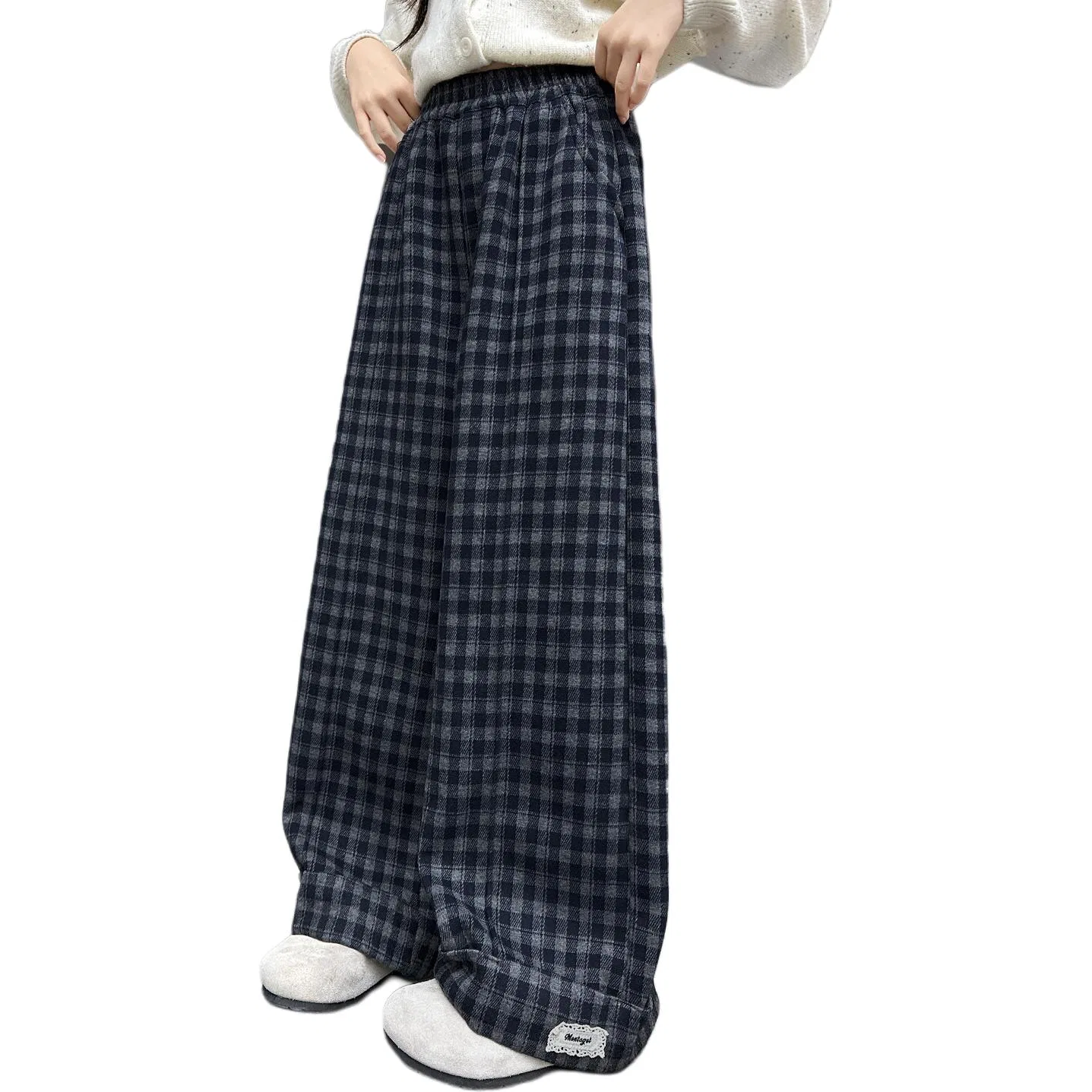 Детские трикотажные спортивные штаны, Knitted Sweatpants, PLANDOO, Dark Navy Blue