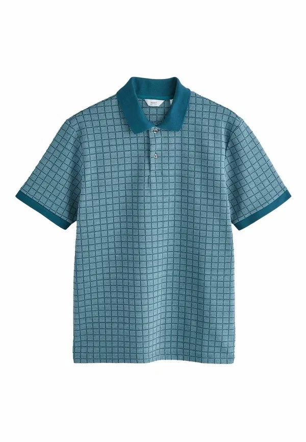 Поло с рисунком в клетку Pattern polo shirt Next Check, синий