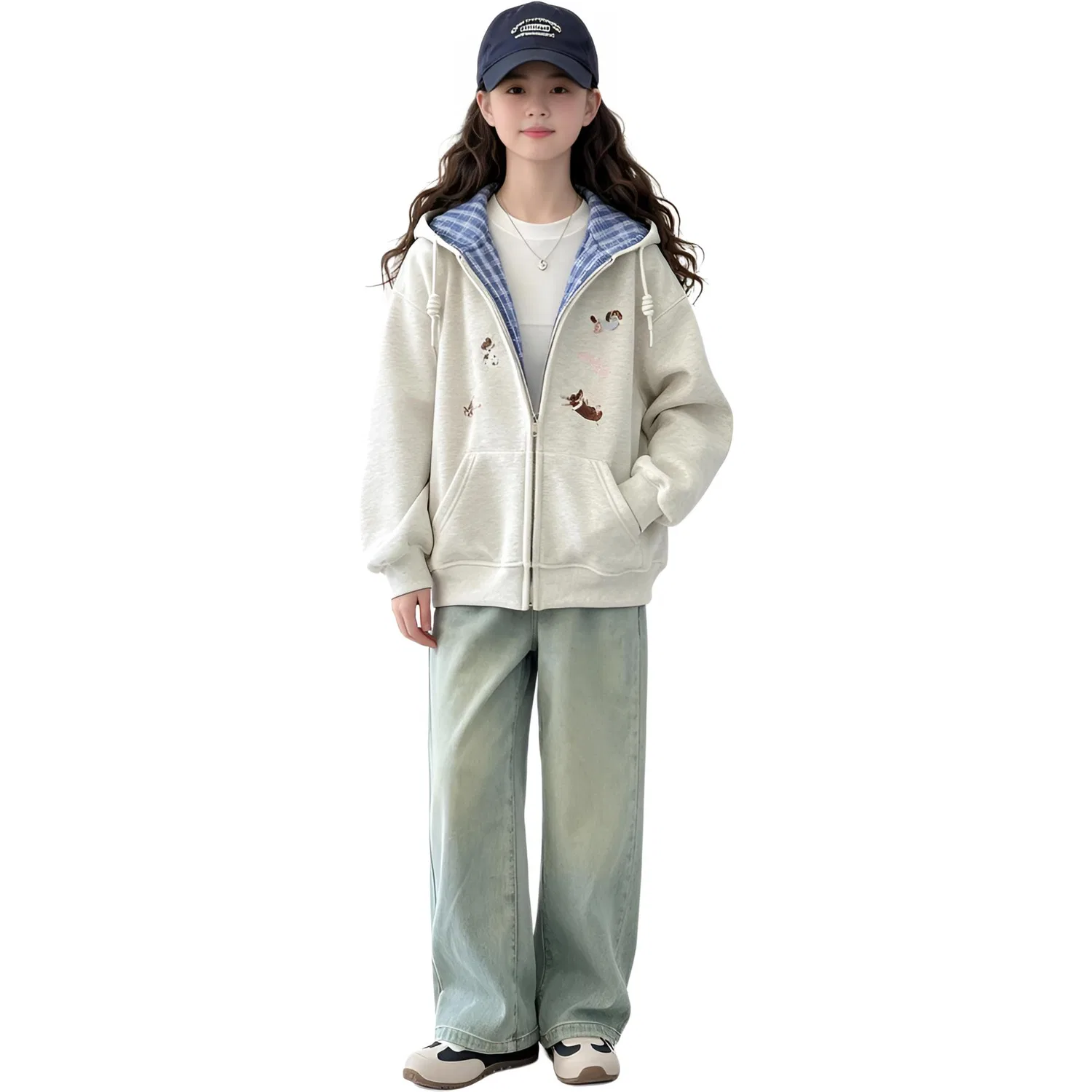 Детский спортивный комплект с капюшоном Premium Gray Coat+Nostalgic Jeans, MADALLO