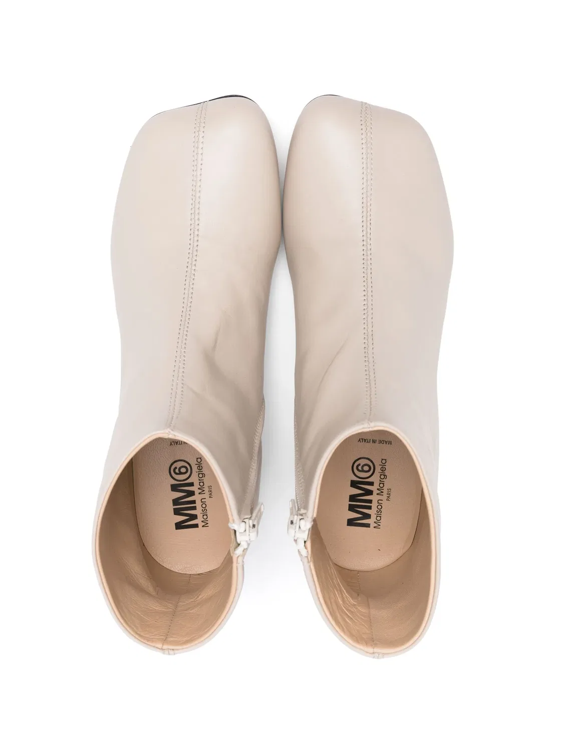 Анатомические ankle-ботинки MM6 Maison Margiela, нежно-бежевый — фото 3