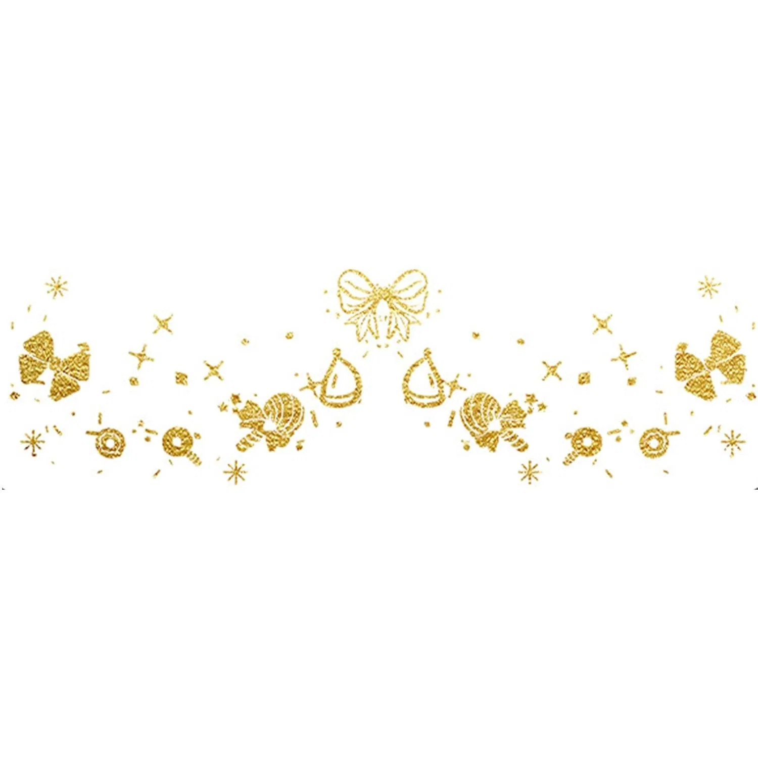 Наклейки для лица с блестками, Рождественские, Golden, SDBT-07 Generisch