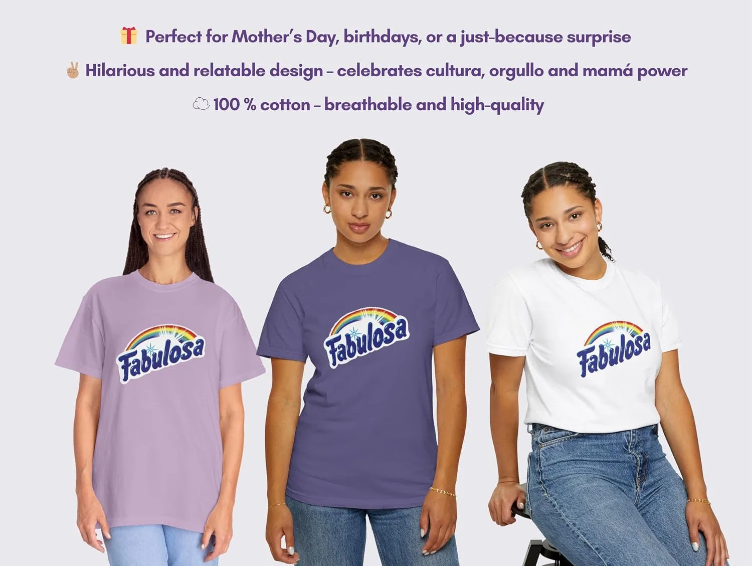 Футболка с принтом Latina Mom Comfort Colors 1717, Grape — фото 2
