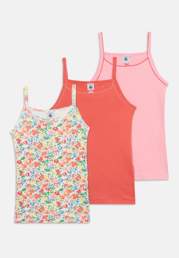 Майки 3 шт, хлопок, Chemises 3 pack, Petit Bateau, pink, розовый