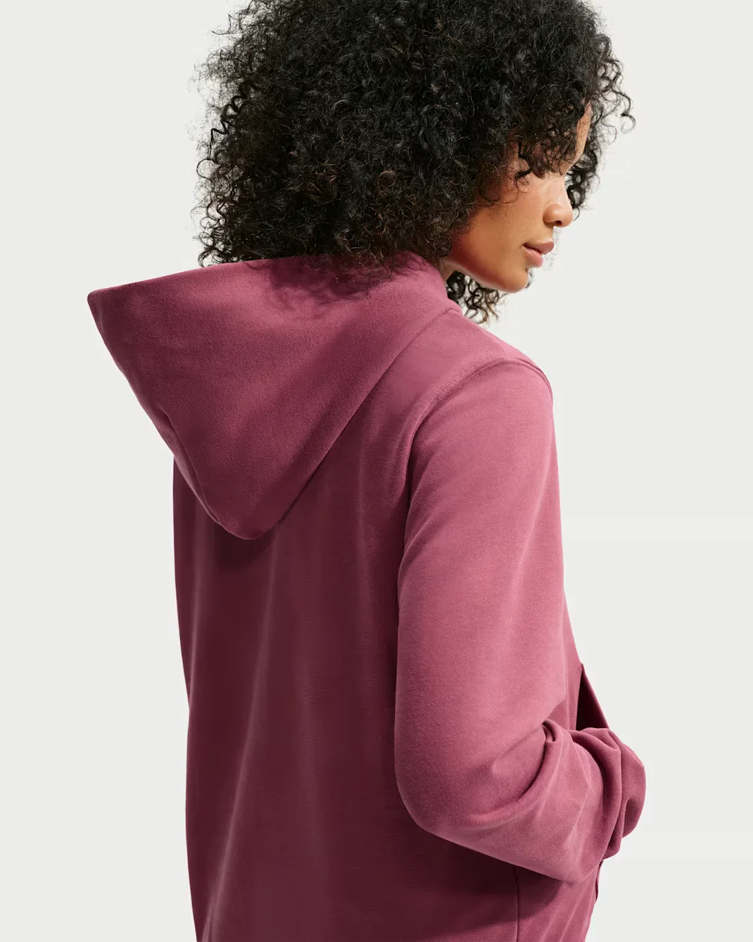 Женская толстовка с капюшоном Nike Studio Fleece Lightweight "French Terry", Pink Smoke/Sail — фото 2
