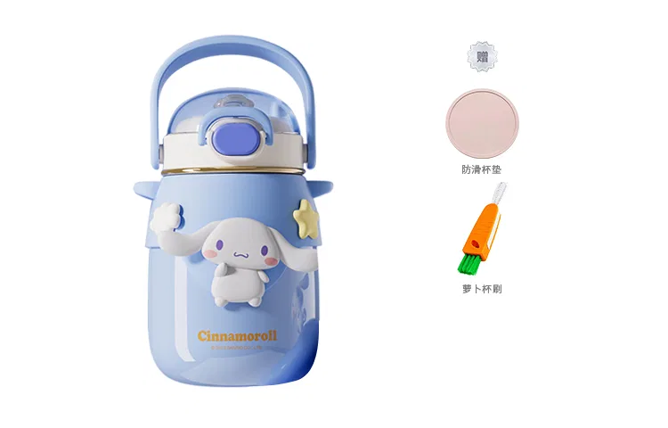 Детский термос-кружка 700 мл с принтом Melody Pink + 3D Sticker Random *4 + Doll Pendant Sanrio — фото 3