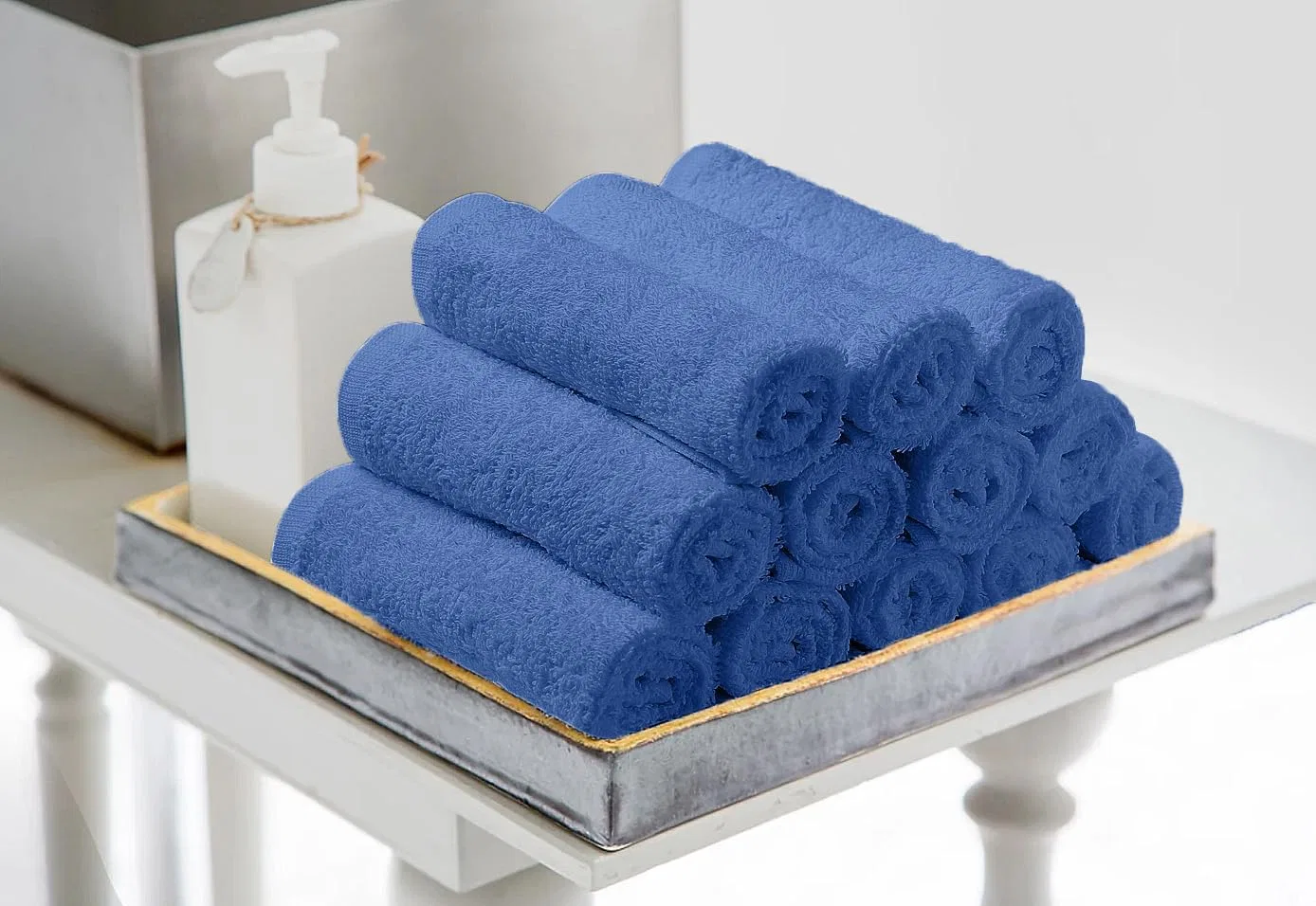 Мочалки хлопковые, Набор 60 шт, Avalon Towels, 30.5x30.5 см, Blue — фото 4