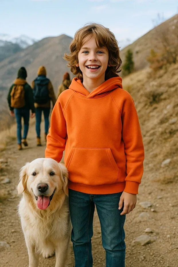 Детские свитшот для мальчиков с капюшоном оверсайз Cloise, Oranj