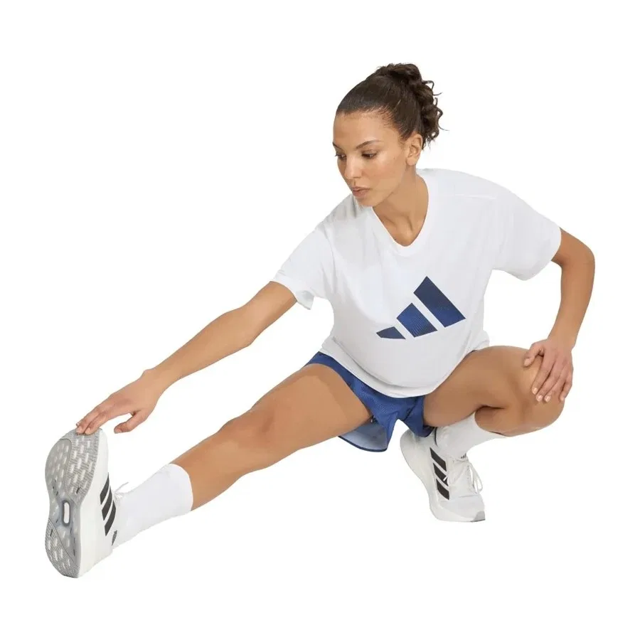Футболка спортивная с коротким рукавом adidas Run Ess Bl T W, Белый — фото 4