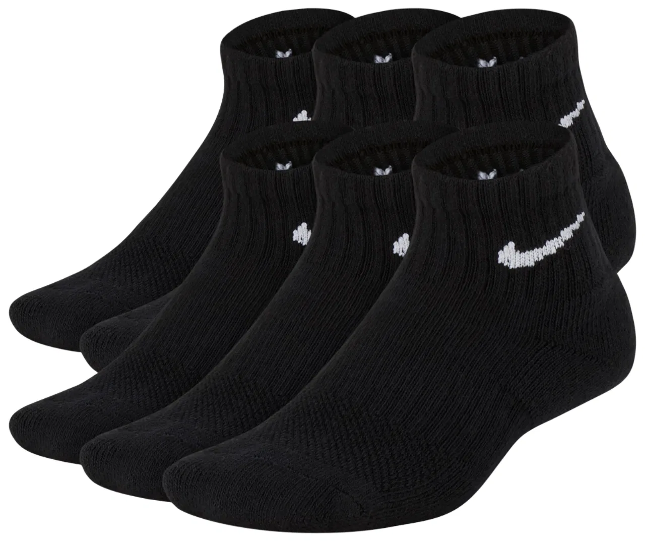 Носки для мальчиков 6 Pack Cushioned Quarter Socks Nike, черный/белый — фото 2