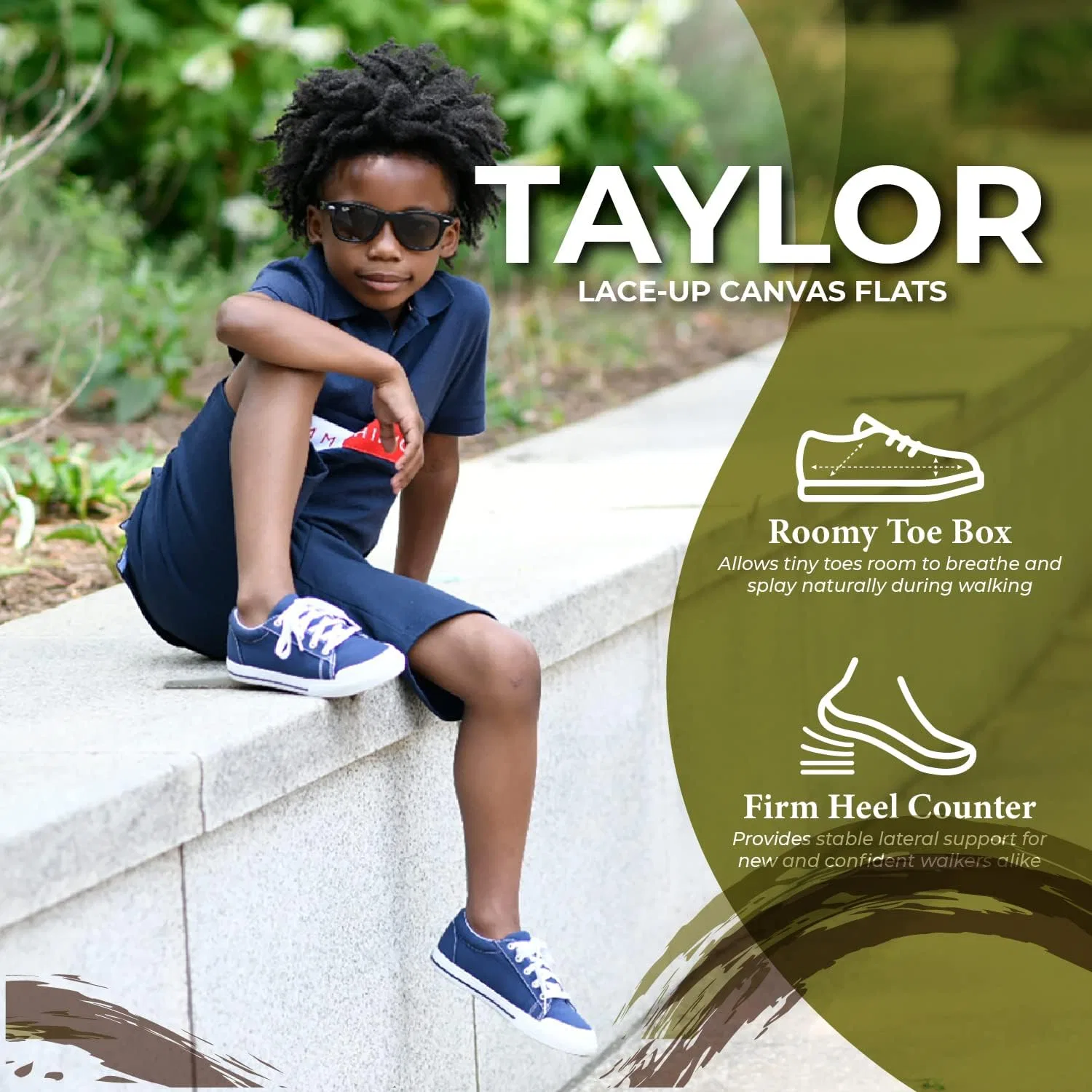 Детские кеды на шнуровке Taylor Lace-Up FOOTMATES, Black — фото 4