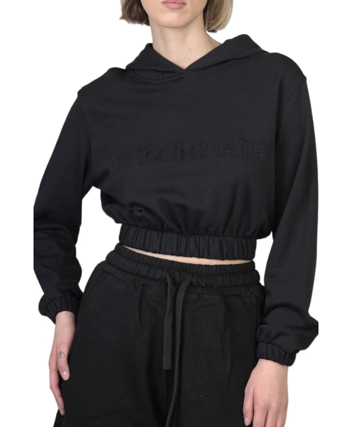 

Черная укороченная толстовка с вышивкой Hinnominate, черный