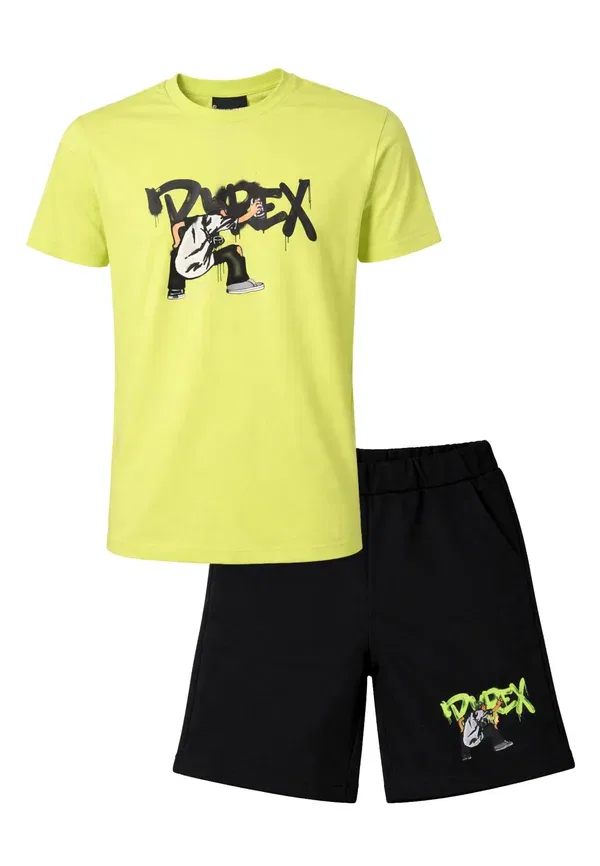 Брюки из хлопка Completo graffiti set Pyrex, Neon Yellow, желтый