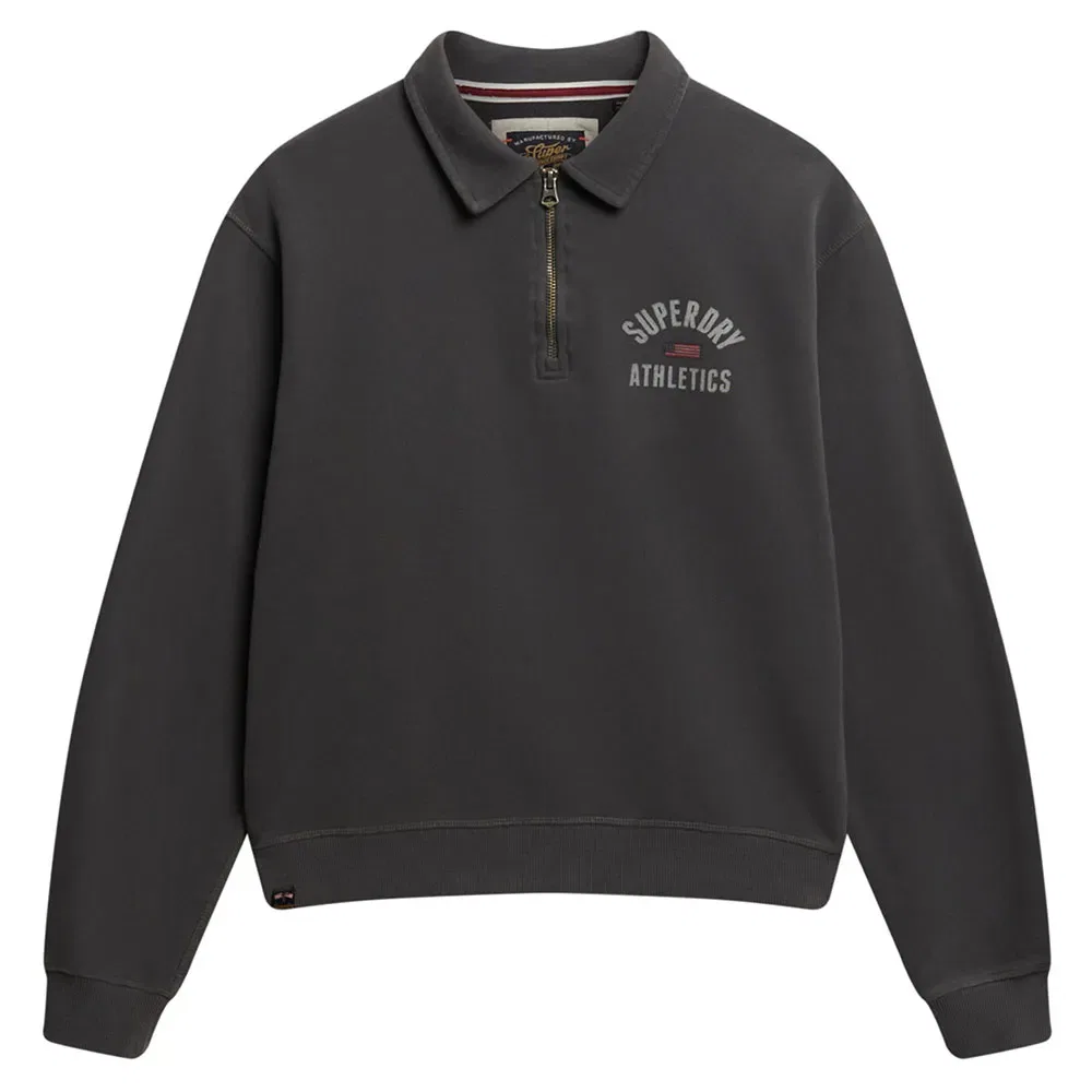 Свитшот Athletic Collared half zip Superdry, серый — фото 3