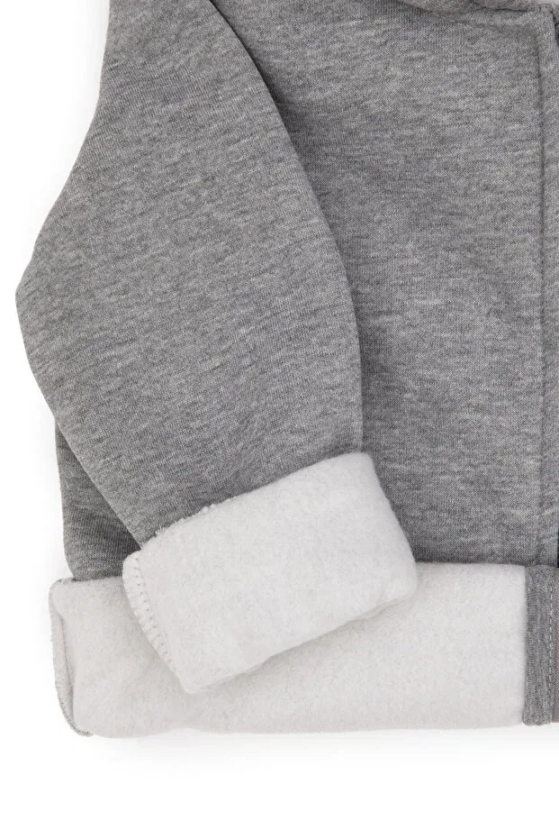 Мужской кардиган на молнии с капюшоном U.S. Polo Assn., Gray Melange — фото 3