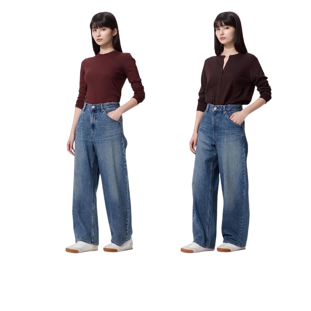 Джинсы Uniqlo Baggy Curve Unisex, 67 синий — фото 3