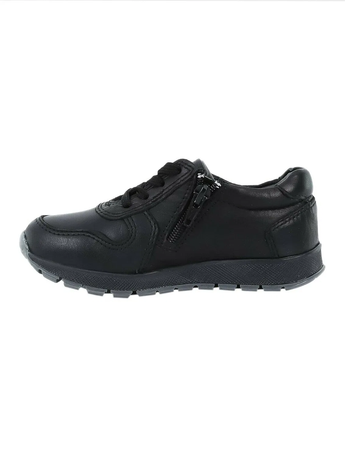 Детские кожаные ботинки для мальчиков на молнии SIRRI, Black — фото 2