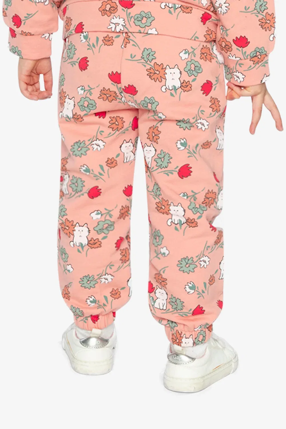 Детские спортивные штаны с принтом Pink Cat Print Deux par Deux, Pink Cat Print — фото 4