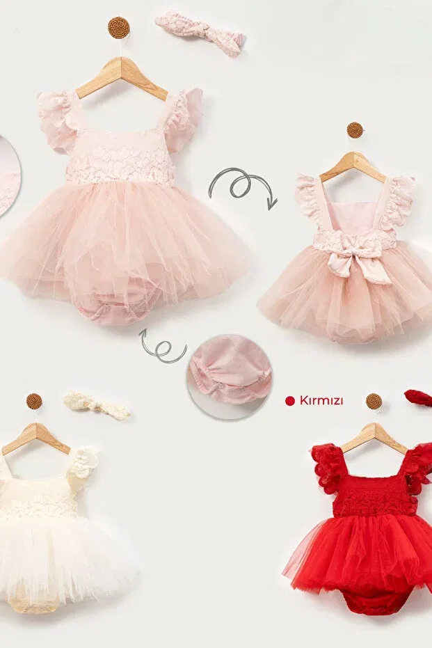 Детское платье для девочек с принтом Baby Animals, Light Pink — фото 4