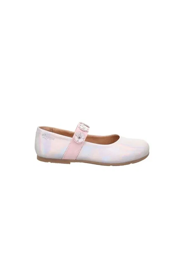Детские балетки для девочек с коротким каблуком Flair ballerina medium width girls' rubber band ballerina shoes 1-001020-2 (31-35) Superfit, Gümüş Deri